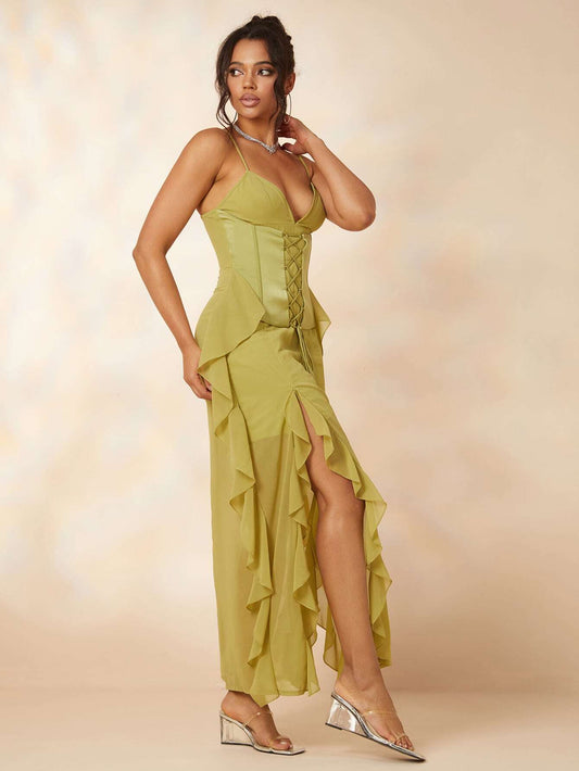 Vestido Longo Elegante com Corset Frontal - Charme Select